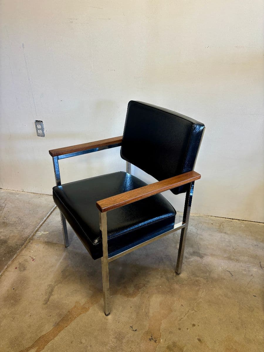 Midcentury chrome and walnut chair by Corry Jamestown