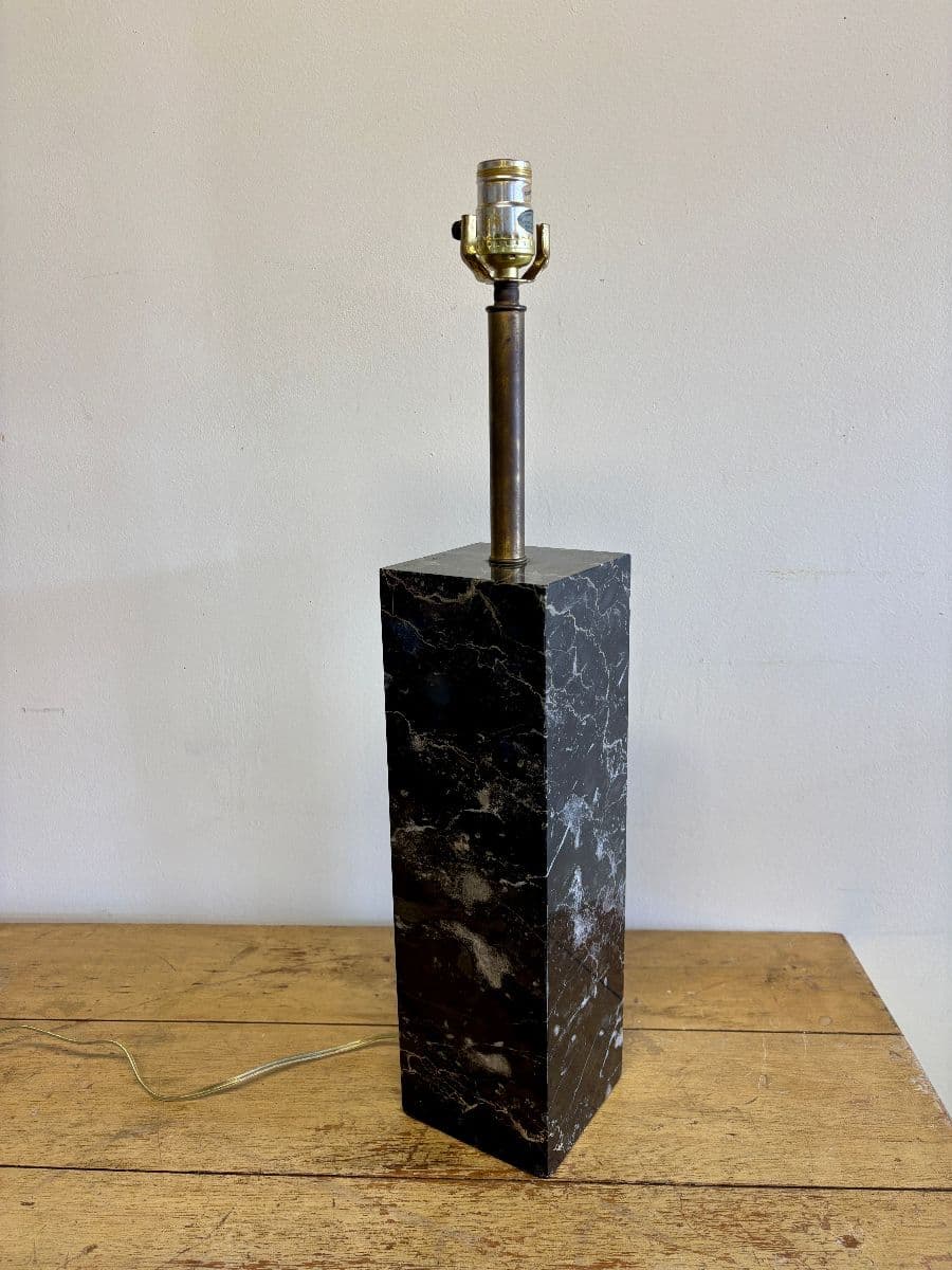 Van Nessen 60s solid black marble table lamp photo 2