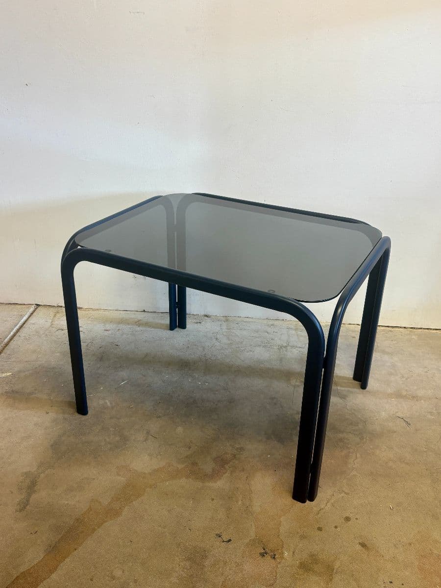 Postmodern 70s coffee or side table - midnight blue