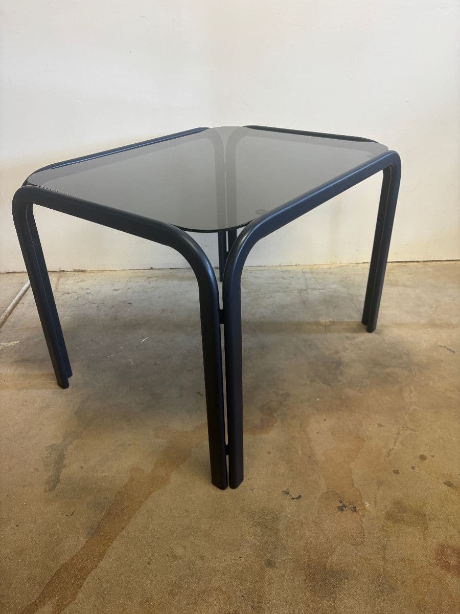Postmodern 70s coffee or side table - midnight blue photo 2